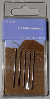 Ledernaalden nr 3 + nr 5 = 39-43 mm, 5 kaartjes